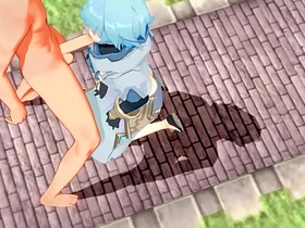 原神耽美-公子x重云激烈性爱-伪娘变装日本亚洲动漫游戏色情男同 gay japan daddy porn