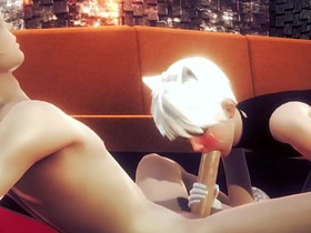 伪娘男同 - 艾伦手交和口交 - 伪娘伪男异装者动漫漫画日本亚洲游戏色情同性恋 gay porn pinoy